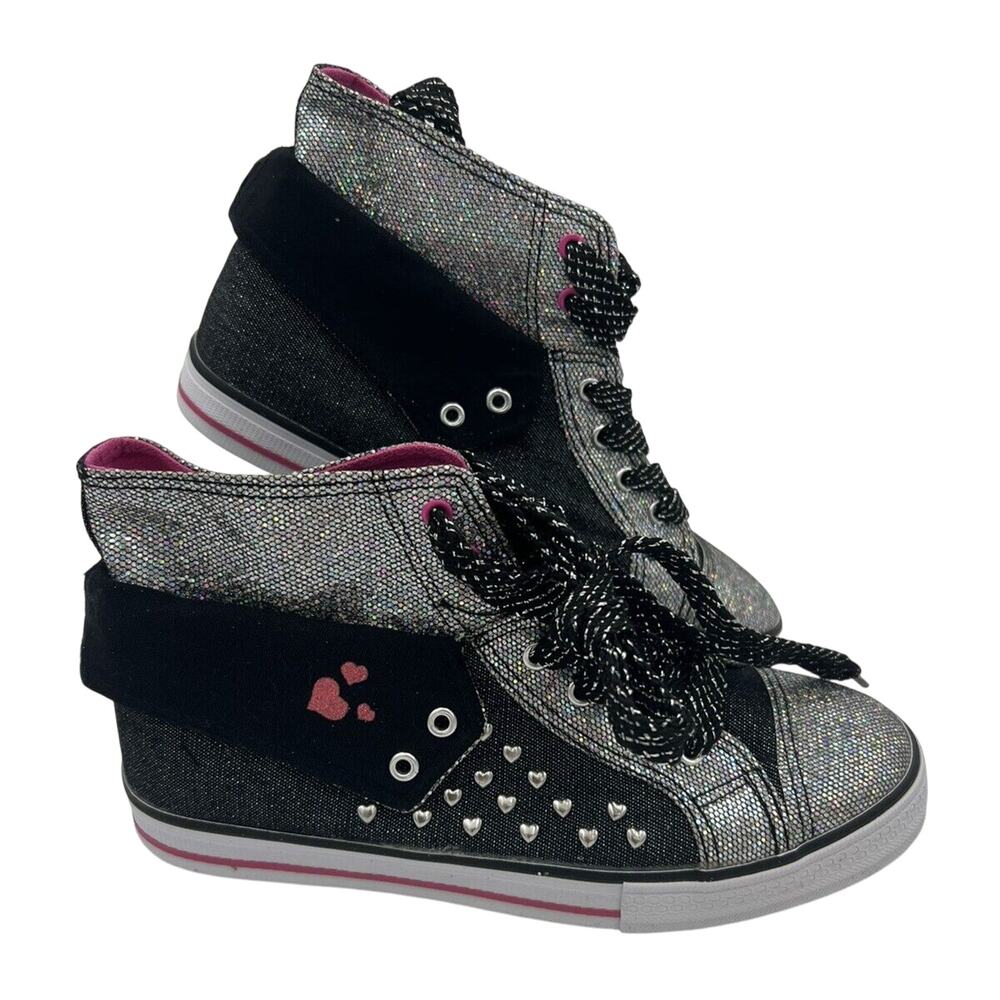Austin Trading Company Carleigh Youth Size 5 High-Top Black/Silver/Pink Shoes